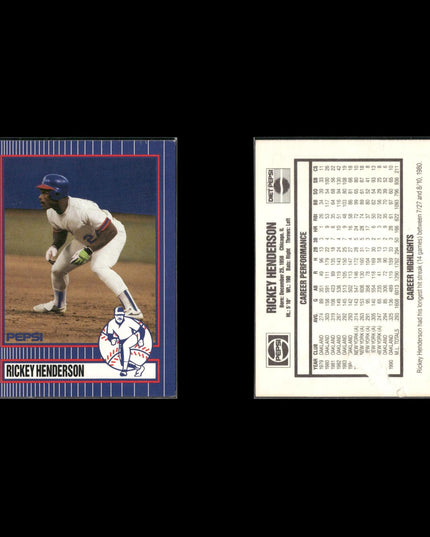 Rickey Henderson 8-Card Lot A’s Pepsi Promo HOF Cards