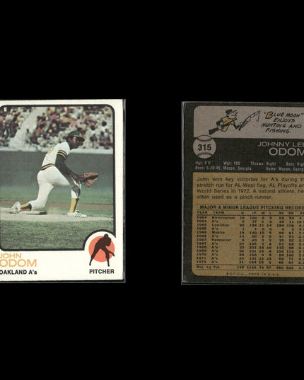 10-Card Lot Vintage 1973 Topps Oakland Athletics | MLB Baseball Trading Cards