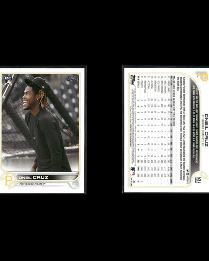 Oneil Cruz 7-Card Lot Pittsburgh Pirates 6’7” SS Power Star