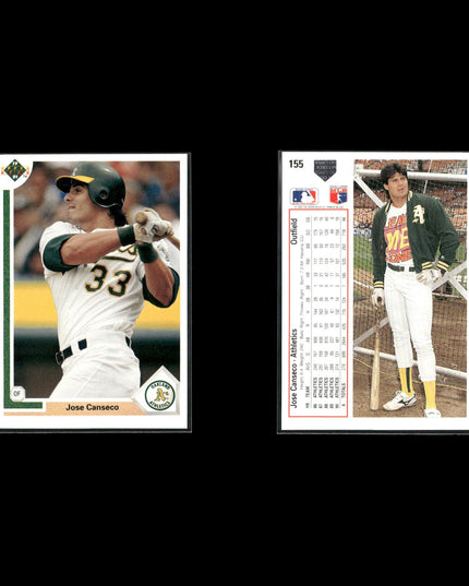 Jose Canseco 15-Card Lot A’s 80s-90s Slugger Collector Cards