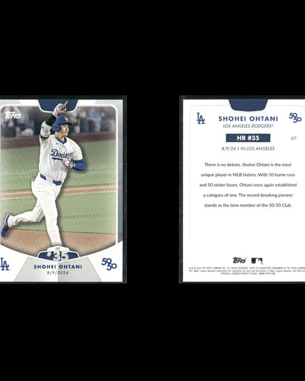 2024 Topps 50/50 Shohei Ohtani Lot (7 Cards) – Los Angeles Dodgers