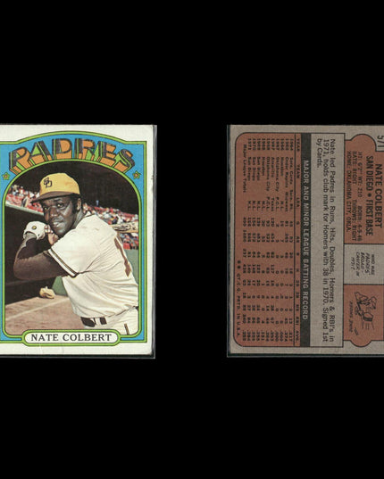 1972 Topps San Diego Padres Team Lot (8 Cards) Vintage Baseball MLB