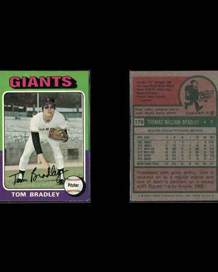 8-Card Lot Vintage 1975 Topps San Francisco Giants | MLB Baseball Trading Cards