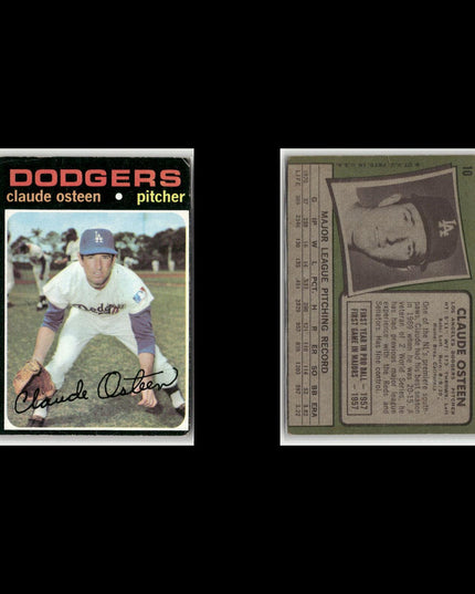12-Card Lot Vintage 1971 Topps LA Dodgers | MLB Baseball Trading Cards Team Lot