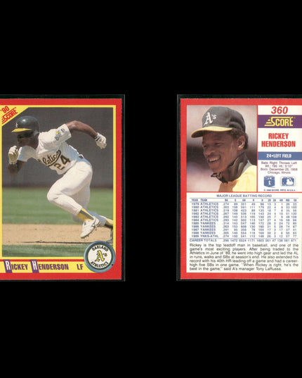Rickey Henderson 12-Card Lot Oakland A’s HOF SB King
