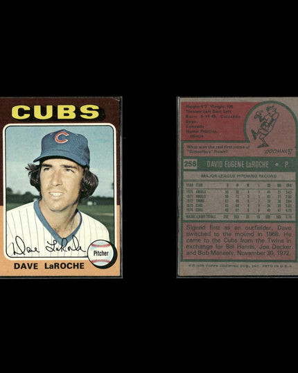 7-Card Lot Vintage 1975 Topps Chicago Cubs | MLB Baseball Trading Cards Topps