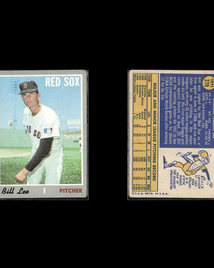 9-Card Lot Vintage 1970 Topps Boston Red Sox | MLB Baseball Trading Cards Topps