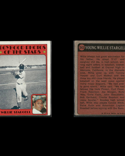 18-Card Lot Vintage 1972–73 Topps Boyhood Photos | MLB Baseball Trading Cards