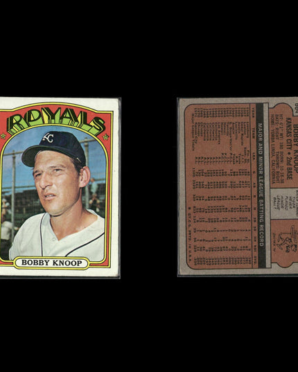 1972 Topps Kansas City Royals Team Lot (8 Cards) Vintage Baseball MLB