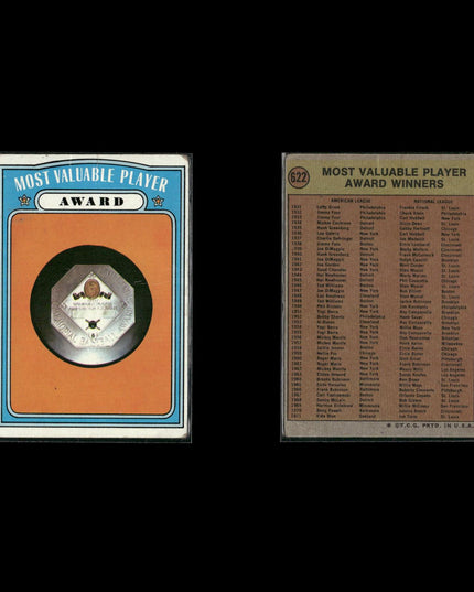 7-Card Lot Vintage 1972 Topps Baseball Awards | MLB Trading Cards Topps Vintage
