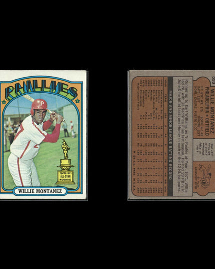 11-Card Lot Vintage 1972 Topps Philadelphia Phillies | MLB Baseball Trading Cards