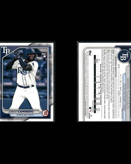 Junior Caminero 12-Card Lot Tampa Bay Rays Top Prospect