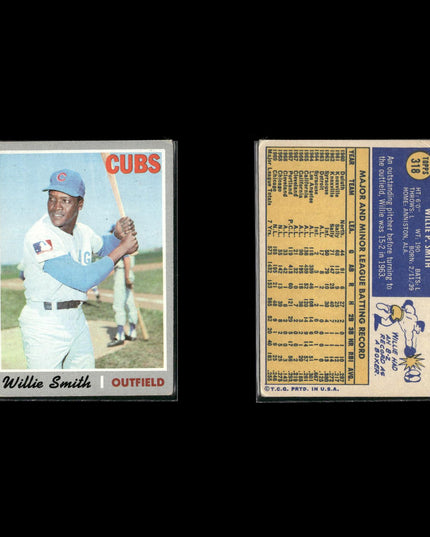 7-Card Lot Vintage 1970 Topps Chicago Cubs | MLB Baseball Trading Cards Team Lot