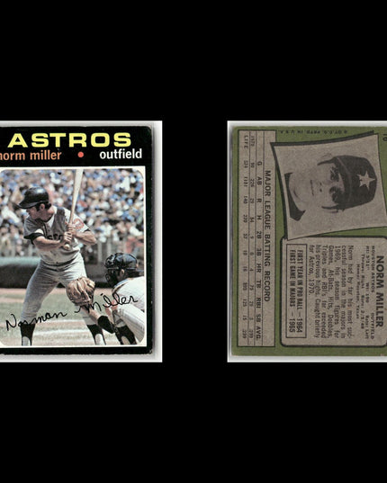 20-Card Lot Vintage 1971 Topps Houston Astros | MLB Baseball Trading Cards Topps