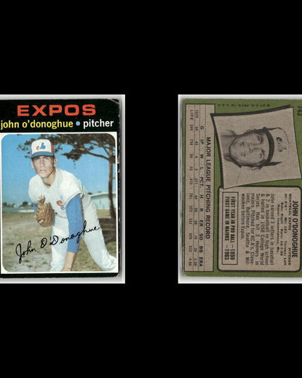 19-Card Lot Vintage 1971 Topps Montreal Expos | MLB Baseball Trading Cards Topps