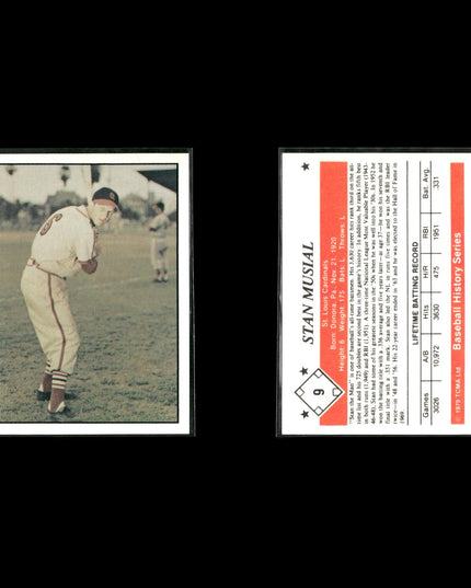 6x Stan Musial #9 1979 TCMA 1950s St. Louis Cardinals Baseball Card Lot