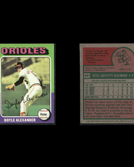 11-Card Lot Vintage 1975 Topps Baltimore Orioles | MLB Baseball Trading Cards
