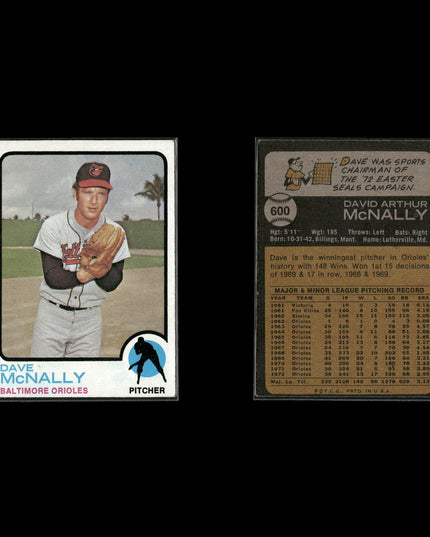 21-Card Lot Vintage 1973 Topps Baltimore Orioles | MLB Baseball Trading Cards