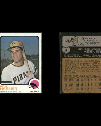 9-Card Lot Vintage 1973 Topps Pittsburgh Pirates | MLB Baseball Trading Cards