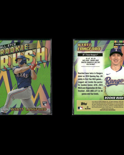 Wyatt Langford 6-Card Lot Texas Rangers Rookie Prospect