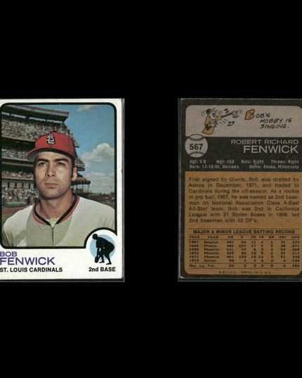 19-Card Lot Vintage 1973 Topps St. Louis Cardinals | MLB Baseball Trading Cards