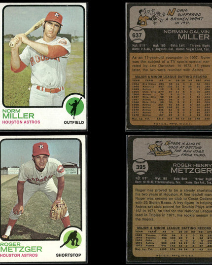 36-Card Lot Vintage 1973 Topps Houston Astros | MLB Baseball Trading Cards Topps