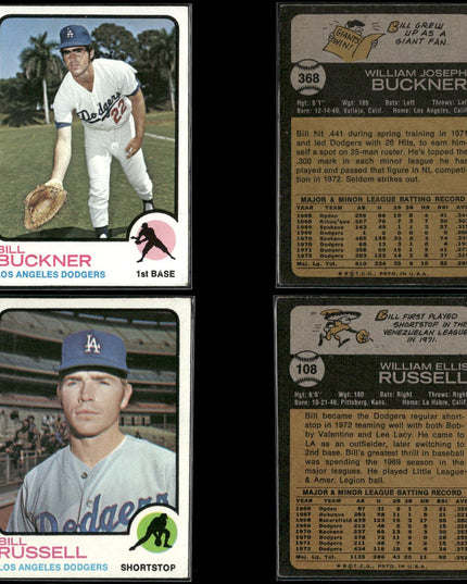 31-Card Lot Vintage 1973 Topps LA Dodgers | MLB Baseball Trading Cards Vintage