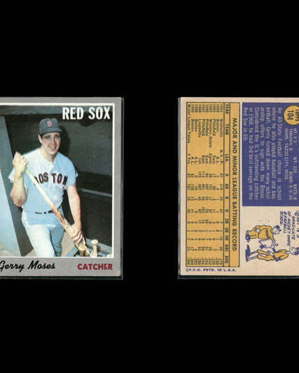 9-Card Lot Vintage 1970 Topps Boston Red Sox | MLB Baseball Trading Cards Topps