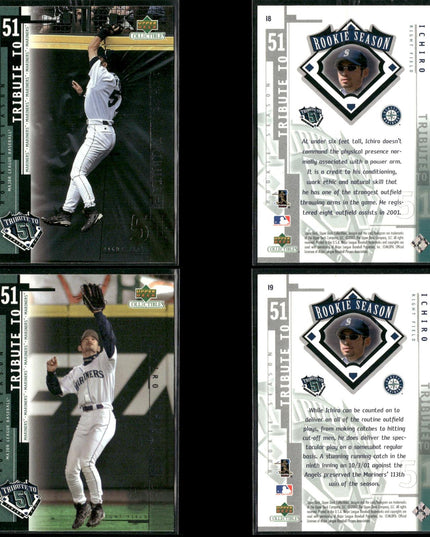 Ichiro Suzuki 2001 Upper Deck Tribute to 51 Lot (24) Inserts Mariners