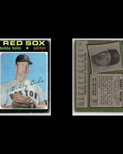 20-Card Lot Vintage 1971 Topps Boston Red Sox | MLB Baseball Trading Cards