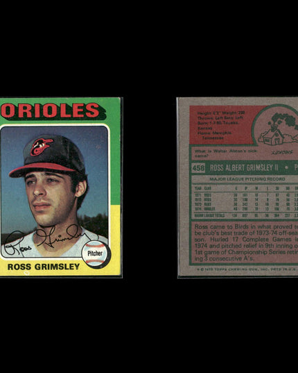 11-Card Lot Vintage 1975 Topps Baltimore Orioles | MLB Baseball Trading Cards