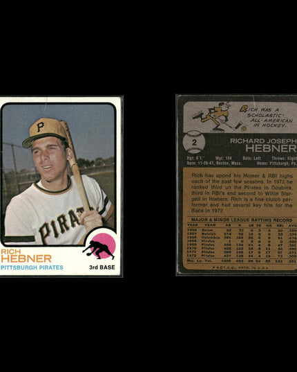9-Card Lot Vintage 1973 Topps Pittsburgh Pirates | MLB Baseball Trading Cards