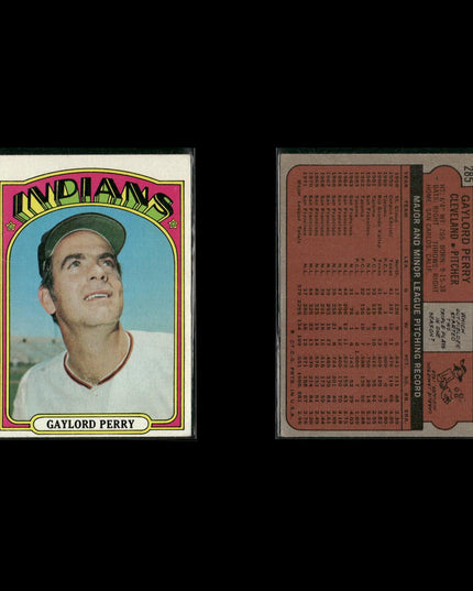 1972 Topps Baseball Lot (7) w/ Gaylord Perry, Bill Mazeroski, Rookie Stars RCs