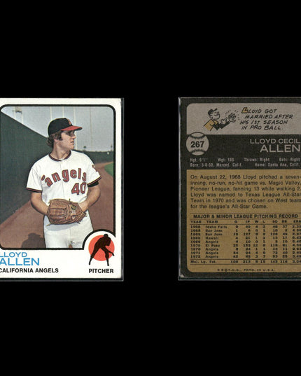 9-Card Lot Vintage 1973 Topps California Angels | MLB Baseball Trading Cards