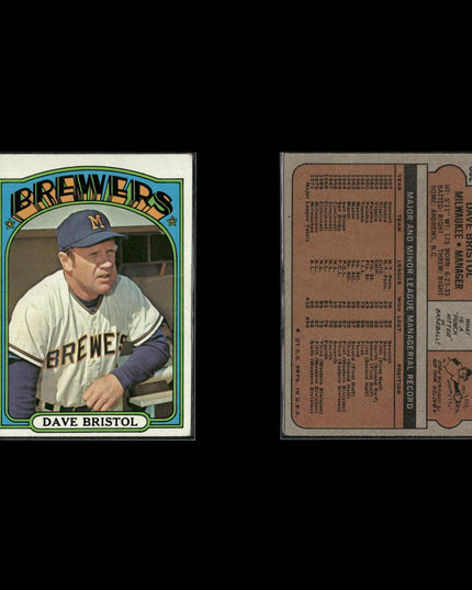 1972 Topps Milwaukee Brewers Team Lot (10 Cards) Vintage Baseball MLB