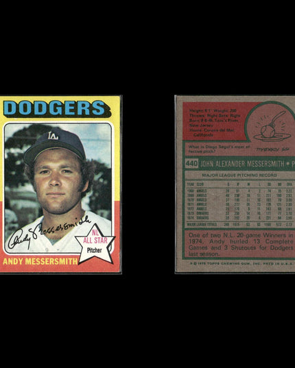 8-Card Lot Vintage 1975 Topps Los Angeles Dodgers | MLB Baseball Trading Cards