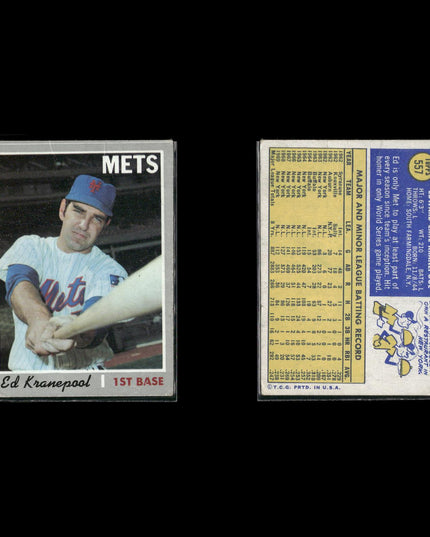 1970 Topps Baseball Lot (15) w/ Bill Mazeroski, Tommy John, Jim Kaat, RCs