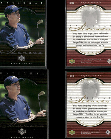 Sergio Garcia Golf Card Lot (24) 2001–2003 UD Gallery, Heroes, Inserts