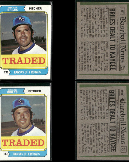 1974 Topps Traded Baseball Card Lot – 46 Cards – Vintage MLB Players