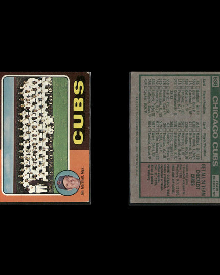 7-Card Lot Vintage 1975 Topps Chicago Cubs | MLB Baseball Trading Cards Topps