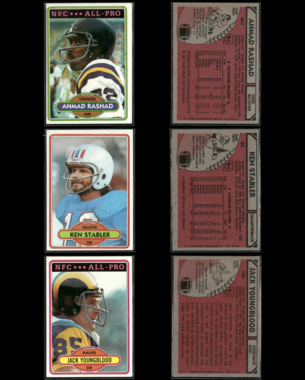 59-Card Lot Vintage 1980s Topps Football | NFL Football Trading Cards Team Lot