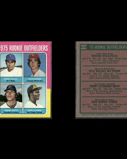 1975 Topps Baseball Lot (10) w/ Steve Garvey MVP, Rookie Infielders & Outfield RC