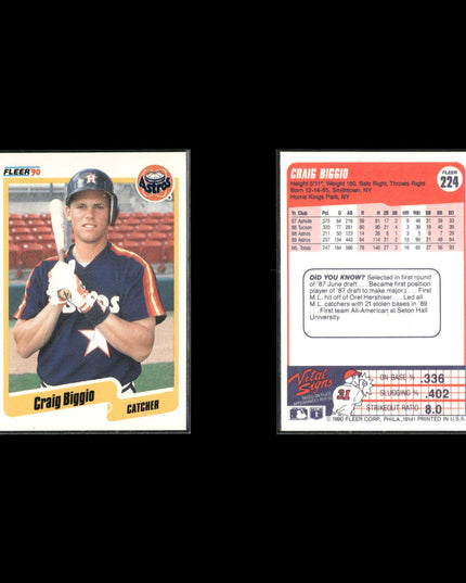 Craig Biggio 12-Card Lot Houston Astros HOF 3,000 Hits Legend