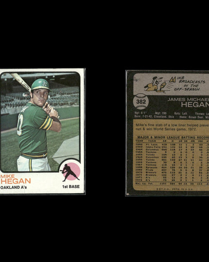 10-Card Lot Vintage 1973 Topps Oakland Athletics | MLB Baseball Trading Cards