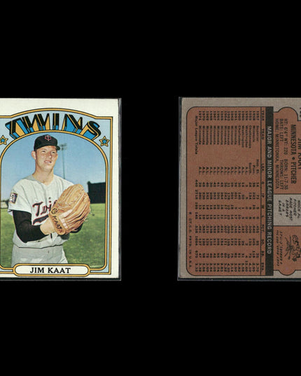 1972 Topps Minnesota Twins Team Lot (10 Cards) Vintage Baseball MLB