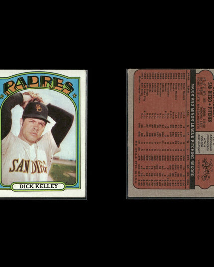 1972 Topps San Diego Padres Team Lot (8 Cards) Vintage Baseball MLB