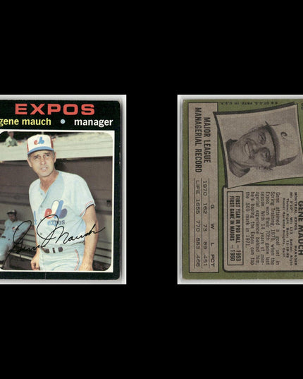 19-Card Lot Vintage 1971 Topps Montreal Expos | MLB Baseball Trading Cards Topps