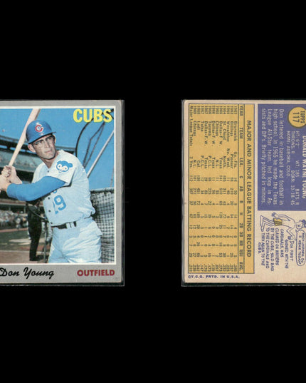 7-Card Lot Vintage 1970 Topps Chicago Cubs | MLB Baseball Trading Cards Team Lot