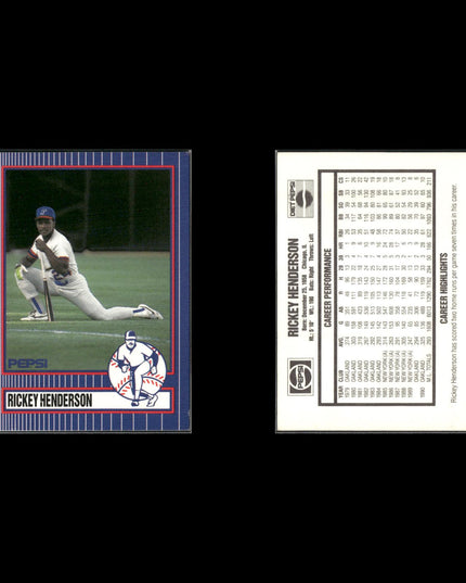 Rickey Henderson 8-Card Lot A’s Pepsi Promo HOF Cards