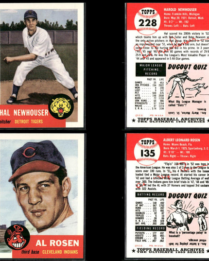 1991 Topps Archives 1953 Reprint Baseball Cards Lot (41) Vintage Style MLB